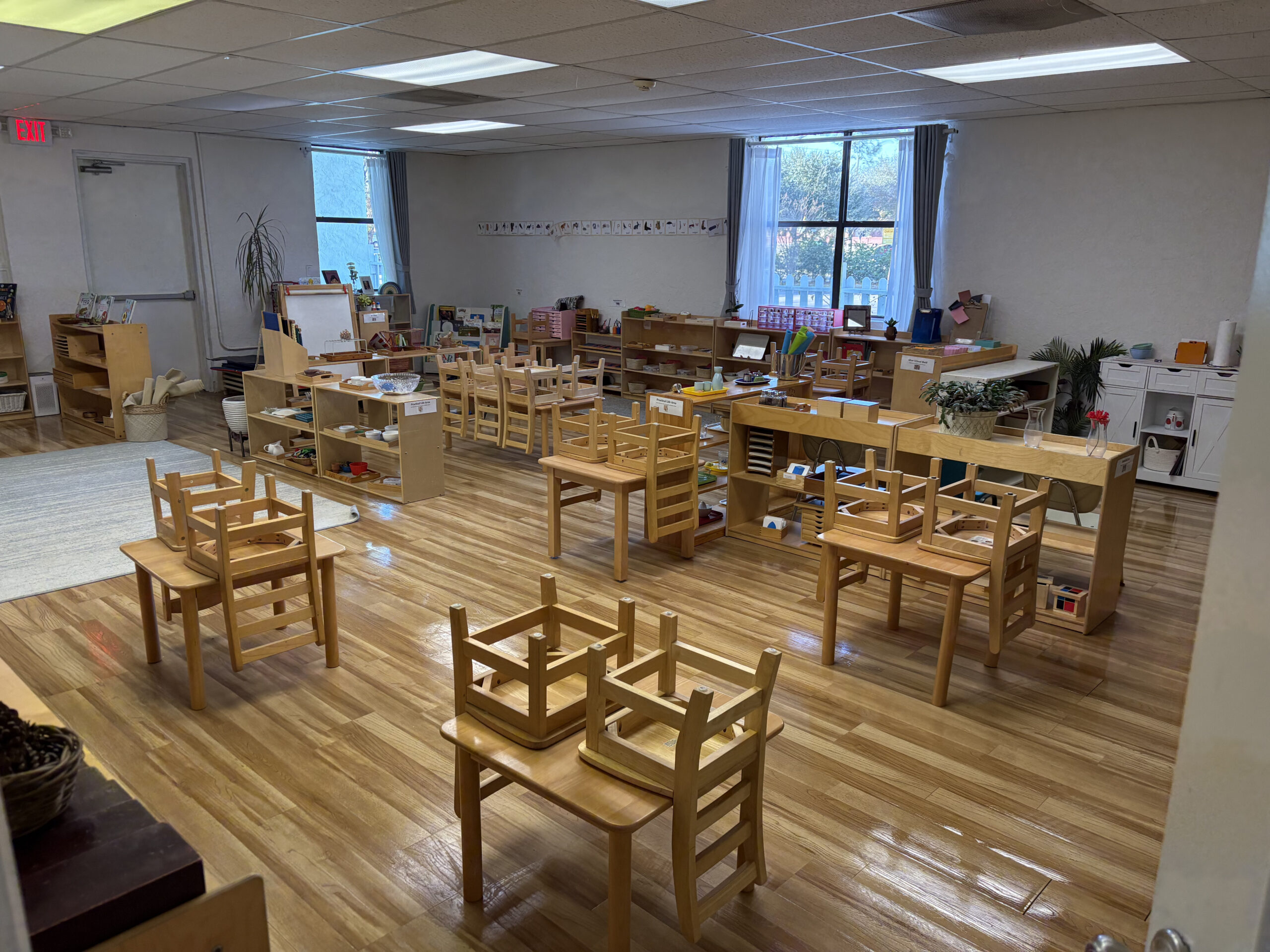 Clean school classroom after professional cleaning